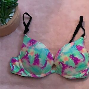 Vs pink colorful tropical bra